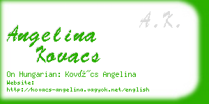 angelina kovacs business card